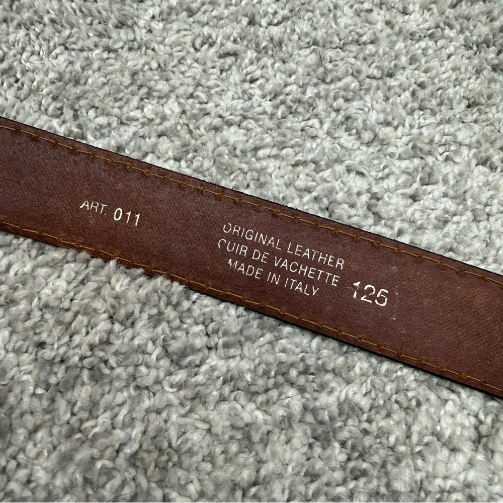 Manuel Fantoni brown leather belt tooled design men's sz 40‎ (1.25